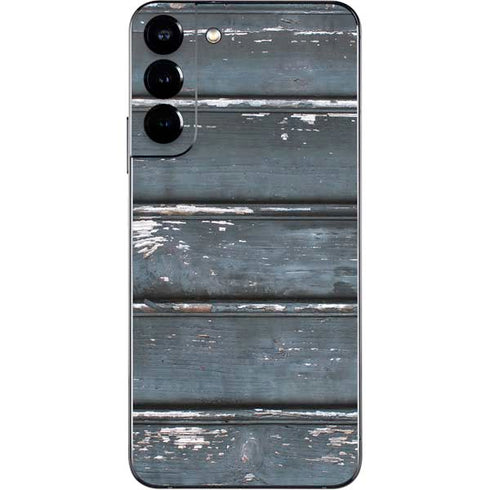 Chipped Blue Wood Galaxy S22 Plus Skin